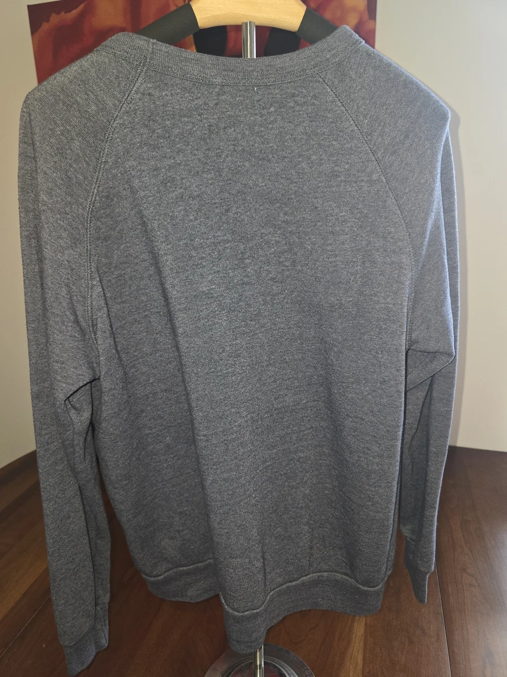 Alternative Men's Heather Gray Crewneck Sweatshirt with Embossed 'SMILE' Logo
